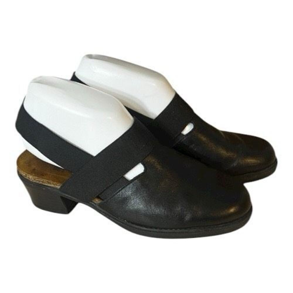 Naot Women Brown Leather Mule Size 7.5 (38 EU Slingback Block Heel Wedge Slip On